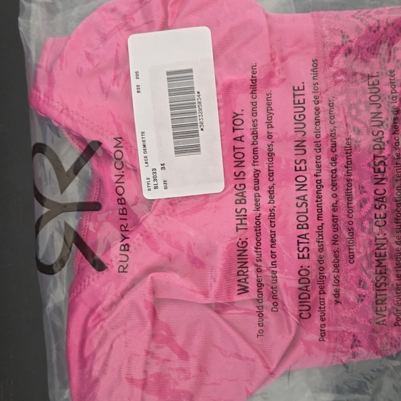 Ruby Ribbon Lace Demi, Size 34 - Picture 3 of 3